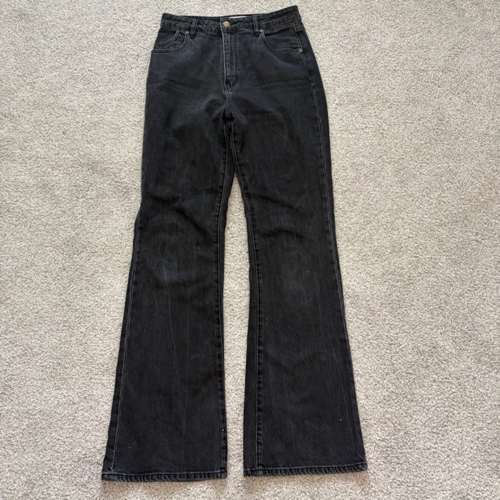 Rollas Dusters Bootcut Jeans Womens 28 Black High Waist Western Rigid